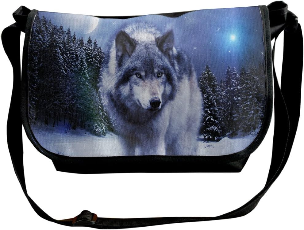 Summer Beach Wolf Unisex Casual Messenger School Shoulder Bag Travel Crossbody Bag Unisex Sling Bag Wide Diagonal Bangalor The Single Shoulder Bag Backpack