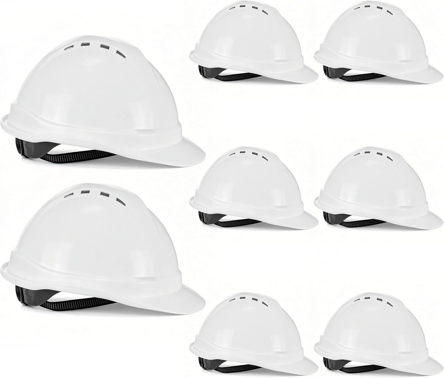 NORTHSKY 8-Pack Ratchet Suspension Hard Hats, Vented Safety Helmet with HDPE Shell, Adjustable Ratchet (21-24.57 Inch), Comfortable Durable Protection for Men and Women