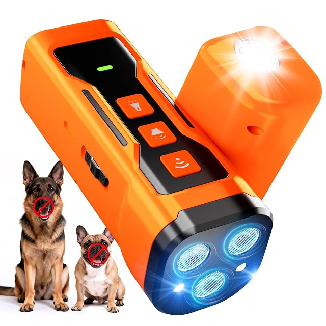 Dog Bark Deterrent Devices 6 Modes 3X Ultrasonic Anti Barking Device for Dogs 33 FT Range Barks No