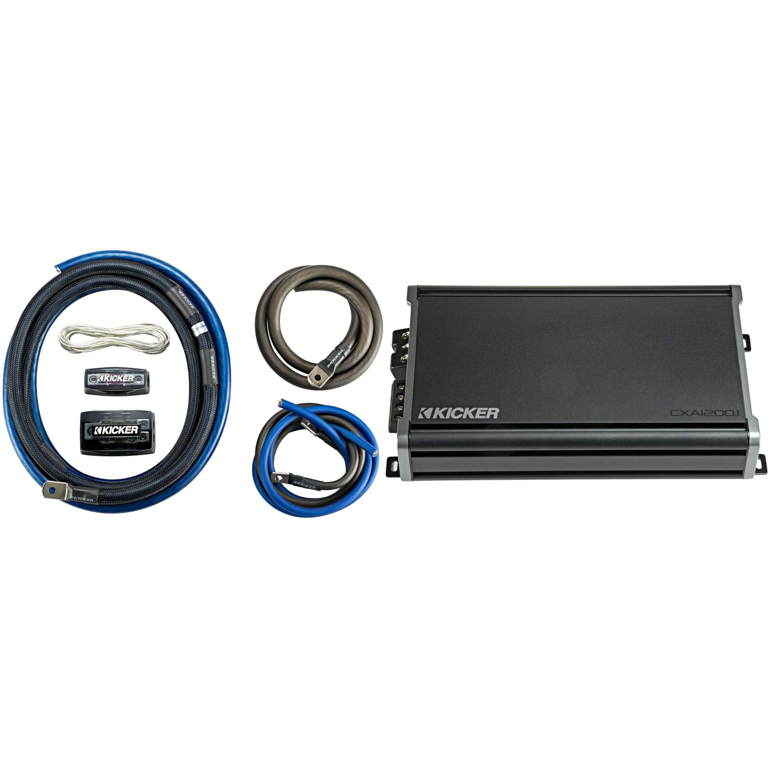 KICKER CXA1200.1 1200 Watt Mono Amp & 1/0AWG Power Kit