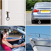 Vista 7 de 2 piezas anillos en forma de corazón correas para manija de automóvil, dije de deriva, encanto para parachoques trasero, anillo de advertencia