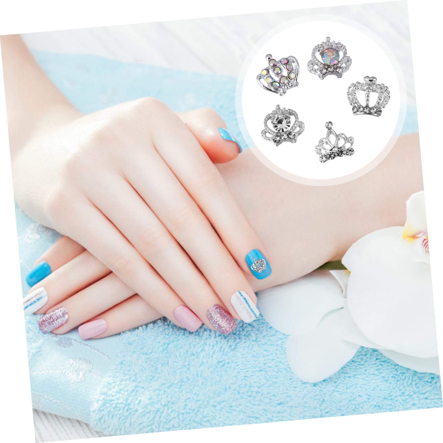 100pezzi Per Unghie Decorazioni Manicure Charms Abbellimenti Per Unghie Rhinestones Per Nail Art Per e Compleanni