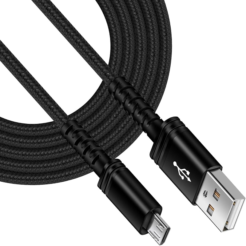 [1Pack-6FT] Micro USB to USB A Cable Android Chargers, Fast Charging Long | Droid Micro Phone Braided Power Cord for Galaxy J7 J3 J8 S7 S6 S5 S4, PS4, Kindle Fire 7 8 10, Android Chords