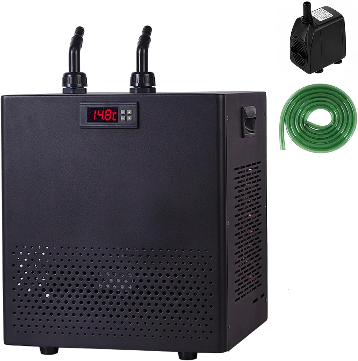 26.4/42.3/79.3GAL Aquarium Chiller, Hydroponic Water Chiller, with Quiet Water Pump & 3 Meters Water Pipe, Temperature Adjustable 41-104℉, for Ornamental Aquaculture 160L/42.5GAL