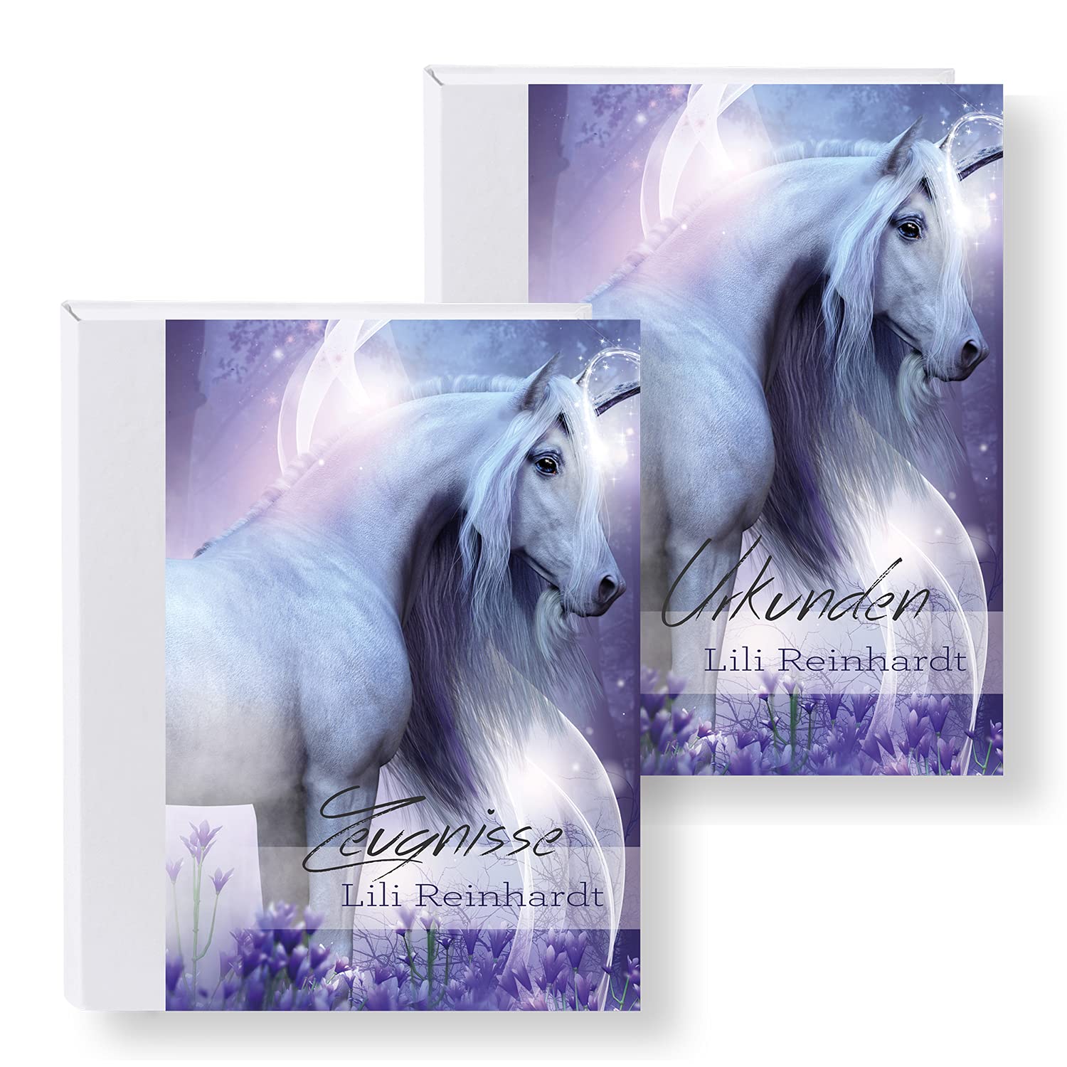 Zeugnismappe personalisiert Magic Unicorn A4 ca. 31x24 cm, Lila, Zeugnisbuch Einhorn, Urkundenmappe Einschulung, Schulanfang