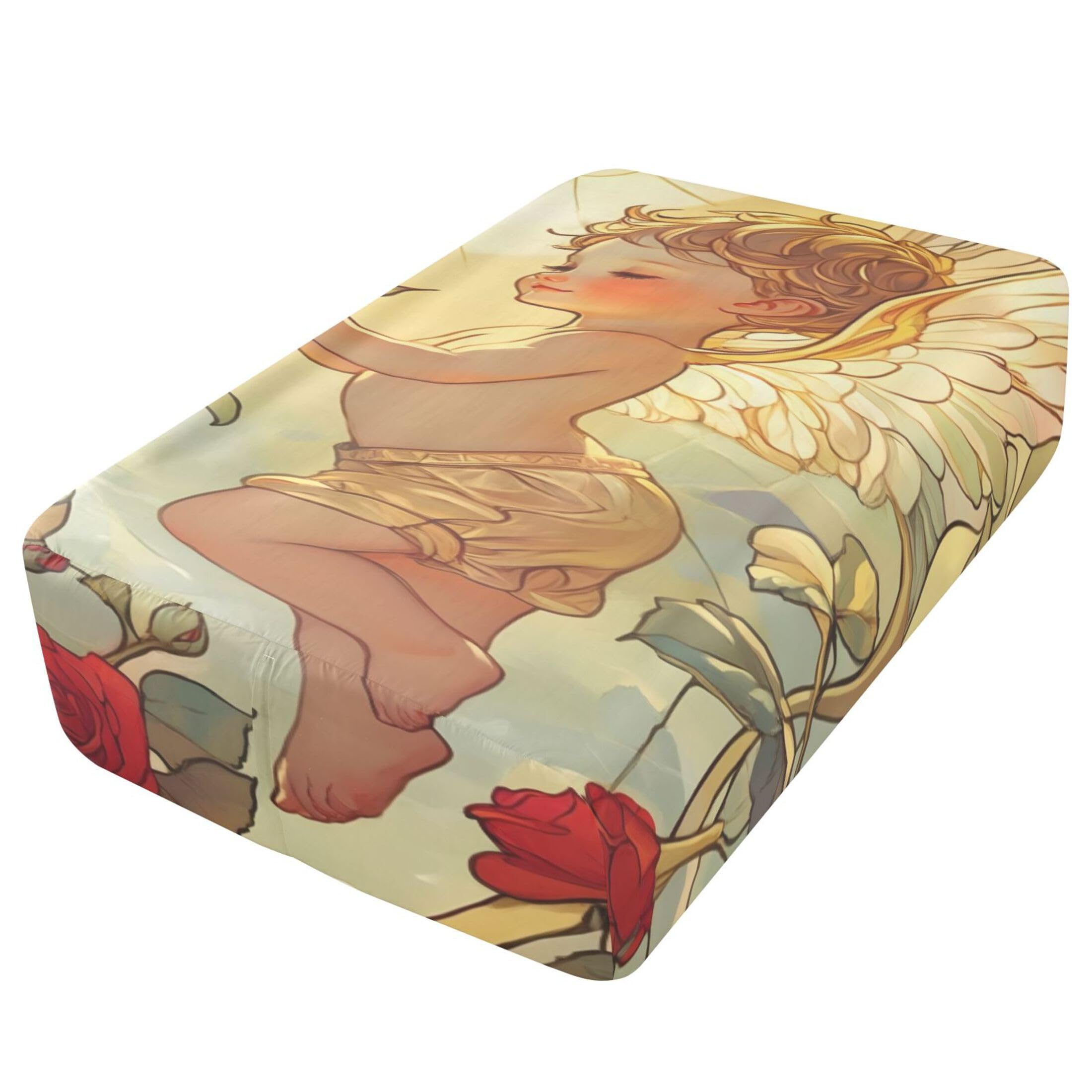 Cute Angel - Sábana bajera ajustable individual para colchón de aire, bolsillo extra profundo de 24 pulgadas, funda suave y transpirable con apertura de válvula de cremallera para cama de