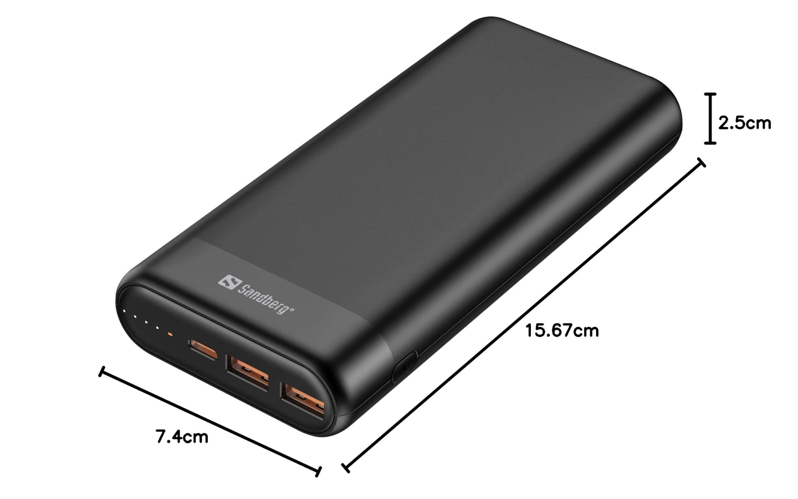 Sandberg Powerbank 20000 PD65W+2xQC3.0 Powerbank 20000, 420-62 (Powerbank 20000 PD65W+2xQC3.0, Black, Universal, Rectangle, Lithium-Ion (Li-Ion), 20000mAh, USB)