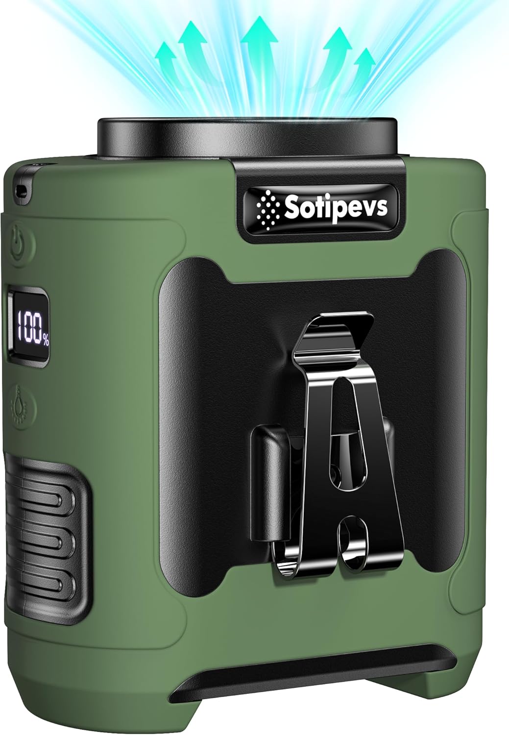 2025 Portable Waist Fan 12000mAh Rechargeable Waist Clip Fan,6 Speeds 16000RPM Strong Airflow Personal Fans with Max 30H Working Time,Hands-Free Hanging Neck Fan,Wearable Belt Fans for Outdoor/Jobsite