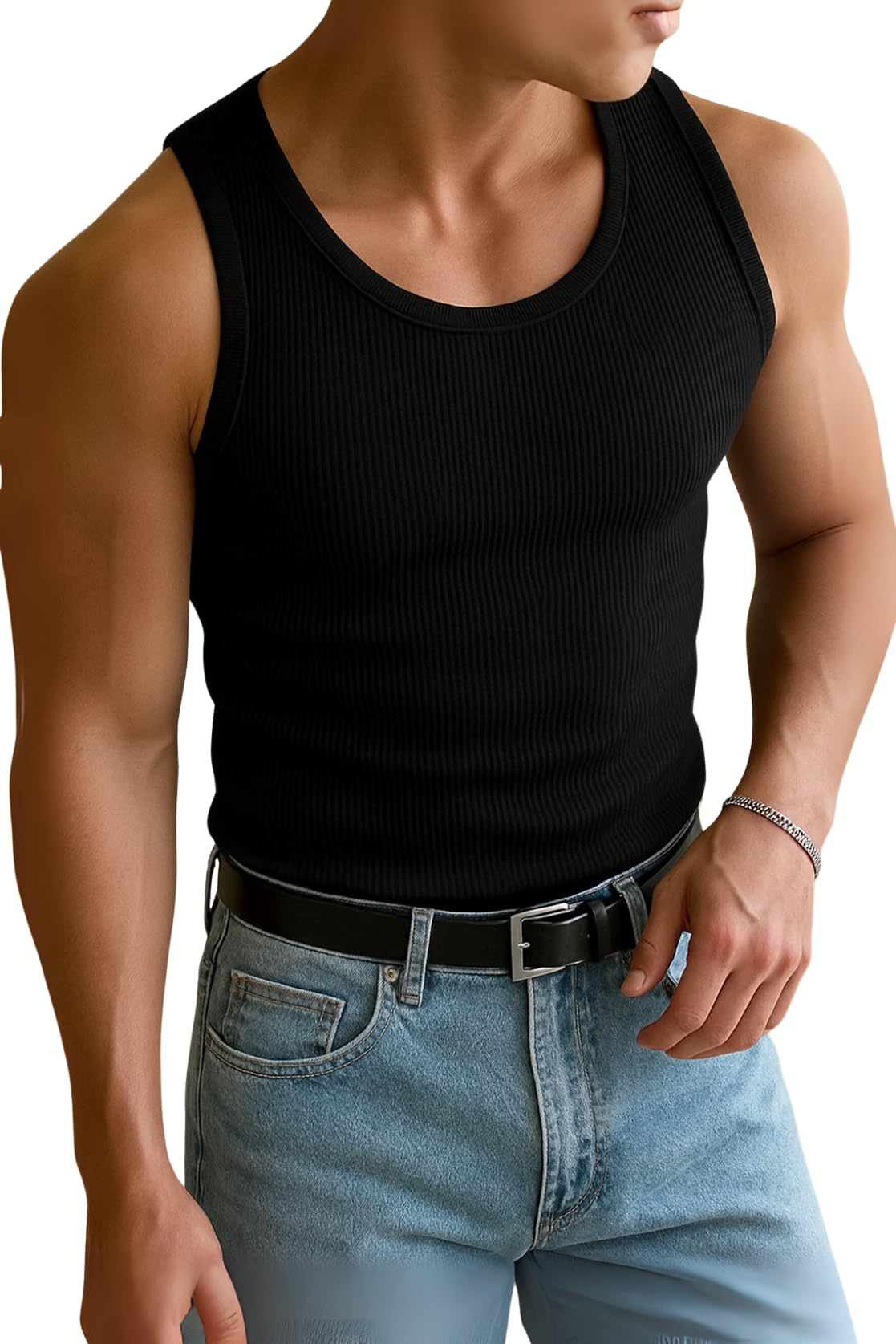 Men’s Premium Cotton Vest – Sleeveless Gym Undershirt | Breathable, Stretchable & Skin-Friendly Innerwear for Everyday Comfort | 002