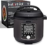 Instant Pot Pro 10-in-1 Pressure Cooker, Slow Cooker, Rice/Grain Cooker, Steamer, Sauté, Sous Vide, Yogurt Maker, Sterilizer, and Warmer, Includes App With Over 800 Recipes, Black, 6 Quart 6 Quarts