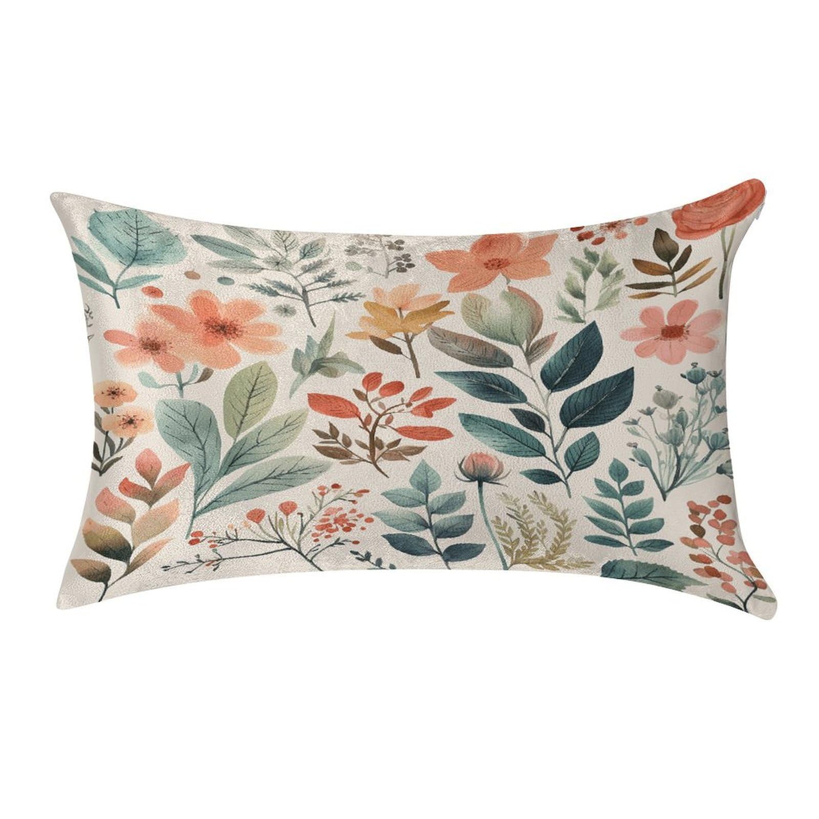 VstaDank Watercolor Flowers Pillow Covers Rectangular Cushion Case Cozy Decorative Throw Pillowcase Luxury Lumbar Pillow Shells with Zipper Soft Velvet Pillows Shams 12 X 20 in