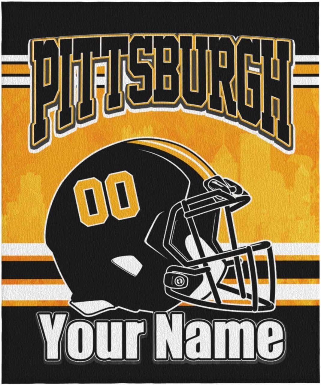 Flannel Blanket Custom Football City Blanket for Men Women – Personalized Name & Number Throw Blanket Fans Gifts for Bed, 60" x 50" - Image 5