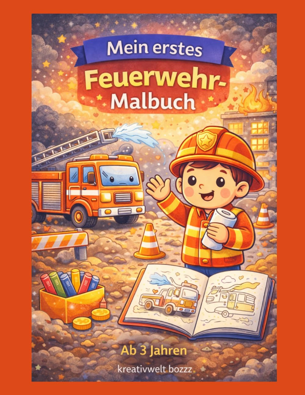 Mein erstes Feuerwehr-Malbuch: Grosse & einfache Motive | Für Kinder ab 3 Jahren | Feuerwehrautos, Feuerwehrmänner und mehr