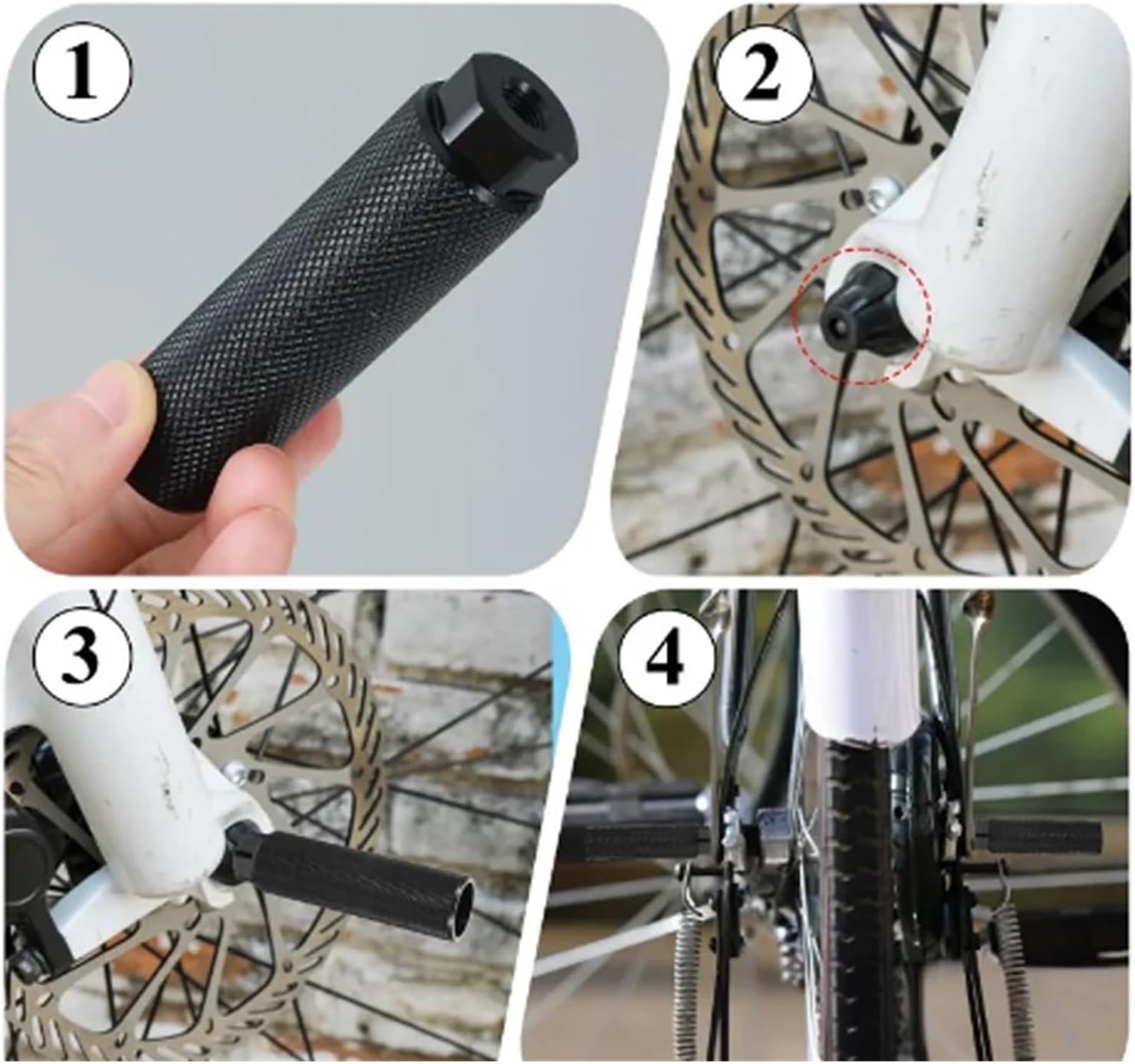 Bike Pegs 2pcs Bike Pegs Anti Skid Foot Small Hexagonal Bicycle Aluminum Alloy Column
