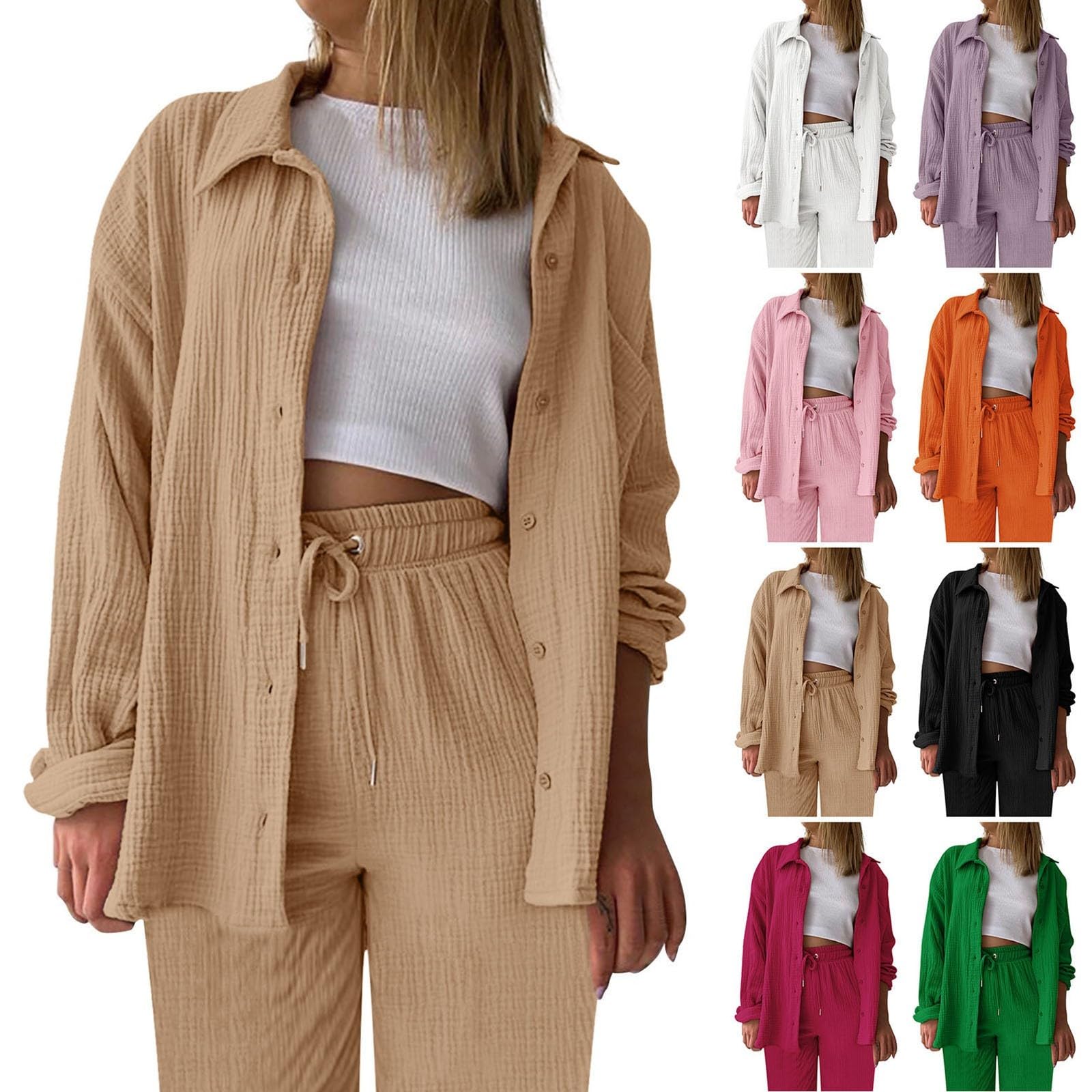 Pantaloni estivi da donna e top – 2 pezzi, da donna, taglie grandi, elegante, in cotone, da jogging, per il tempo libero, oversize, per la casa, Y2K Tracksuit