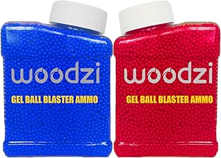 Gel Ball Blaster Ammo 7-8 mm (60,000 Pcs), Refill Ammo Water Bullets for Gel Guns, Gel Bullets for Splatter Ball Gun, Water-Based Gel Ball （Red & Blue）