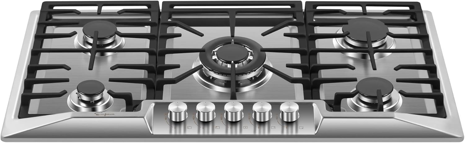 🛒 Crаzу Dеаlѕ Empava 36 Stainless Steel 5 Italy Sabaf Burners Stove Top Gas Cooktop EMPV-36GC881