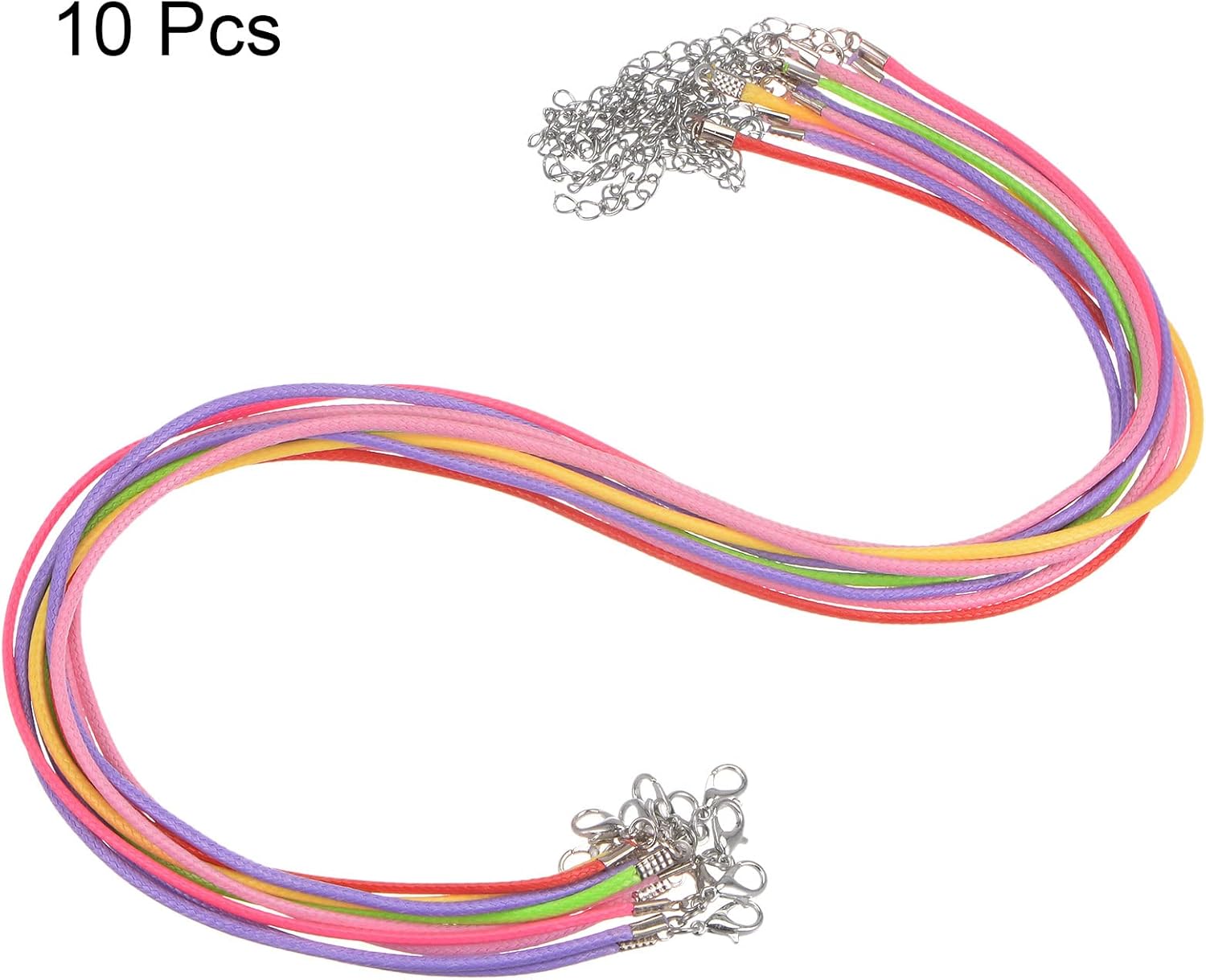 HARFINGTON 10pcs Waxed Necklace Cord Bulk, 16 Inches and 2mm Dia Necklace String Rope with Clasp for Pendants, Bracelets, Necklaces, Jewelry Making Beading Supplies, Multicolor - Image 3