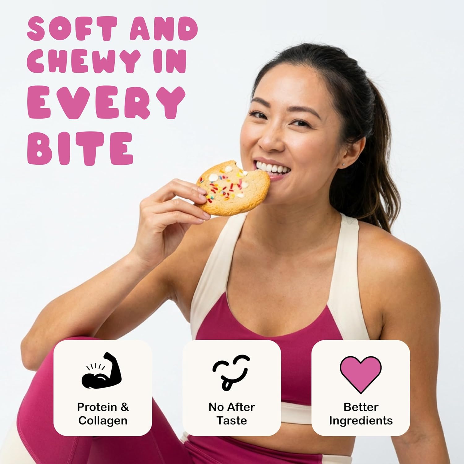 CHUNKYFIT Cake Batter Protein Cookie - Made with Coconut Oil, Collagen, 16g Protein, a Touch of Honey, Soft Baked Balanced Snack, Good for Post Workout Recovery - 1.87 OZ - 10 Pack