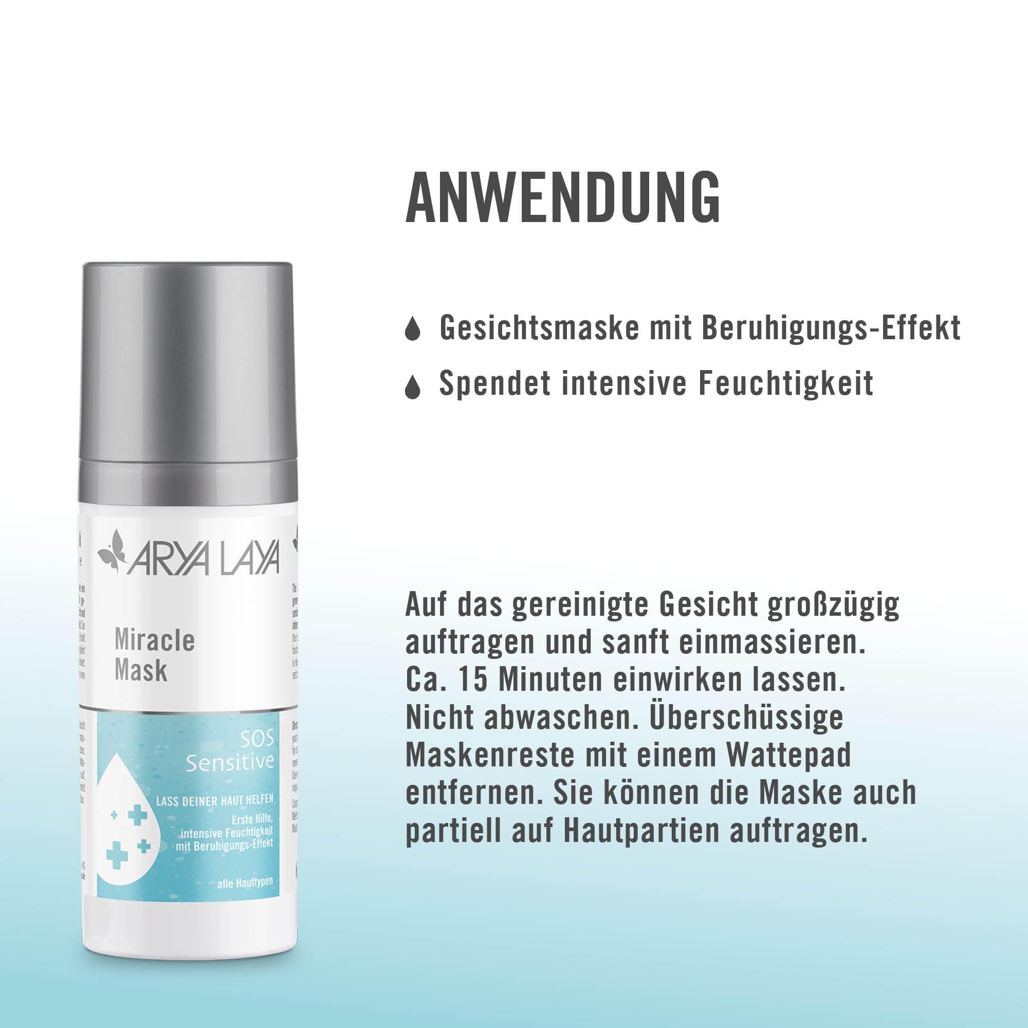ARYA LAYA Miracle Mask Trio, 3 x 30 ml: pflegende Gesichtsmasken im Set, für alle Hauttypen: mit Glow-Effekt, Glättungs-Effekt & Beruhigungs-Effekt