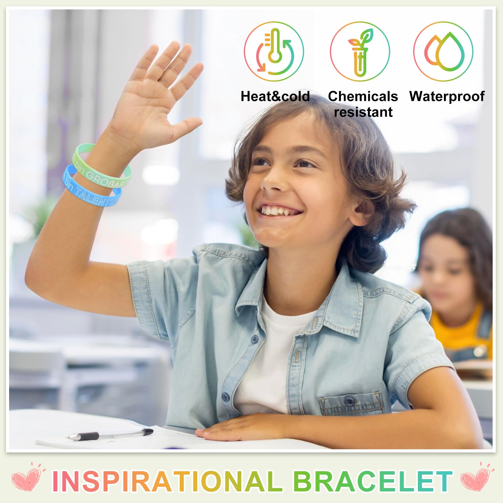 Set 12 Braccialetti Motivazionali In Silicone Con Frasi In Tedesco - Colorati, Per Uomo, Donna, Ragazzi, Regalo Ispirazione