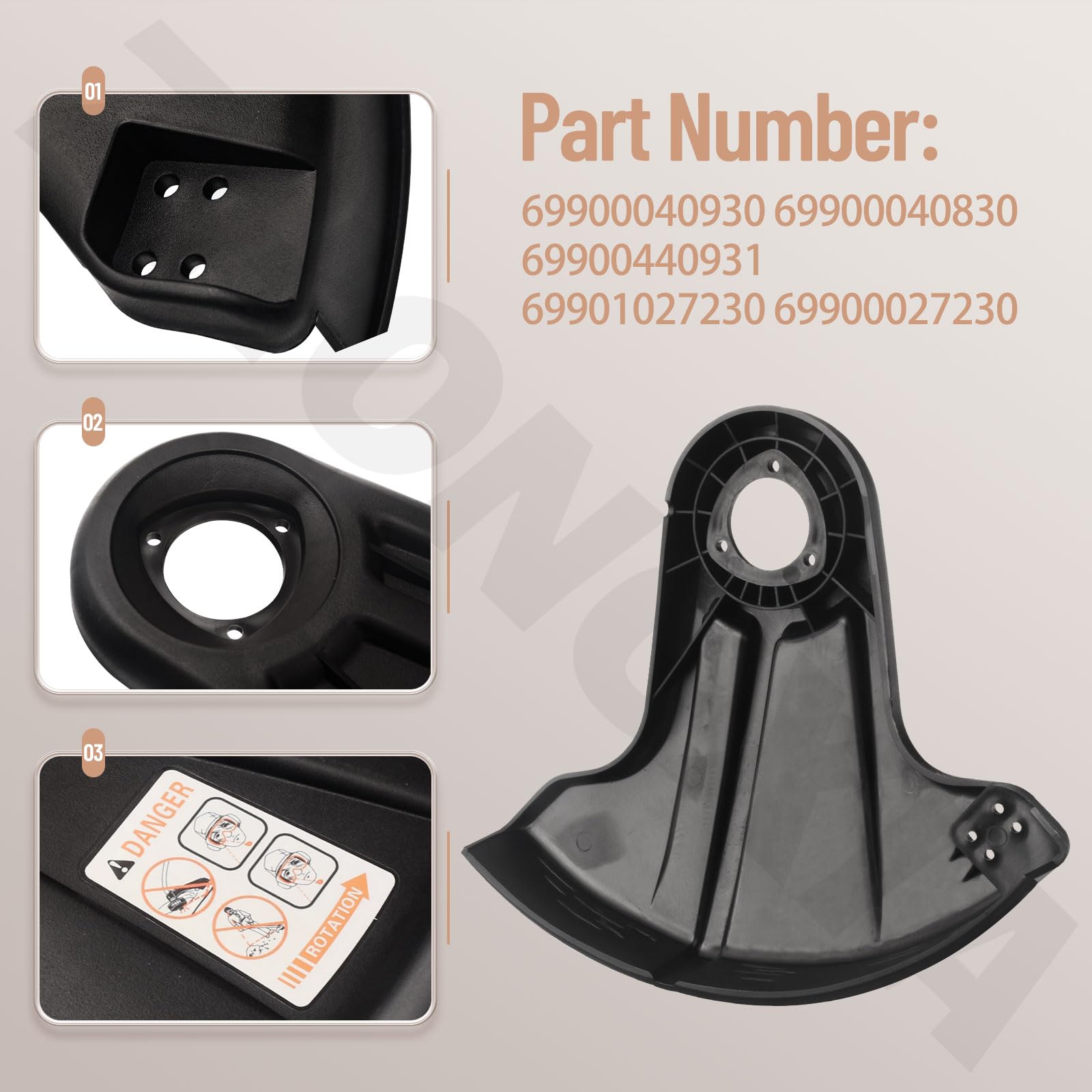 69900040930 - Protector de césped compatible con Echo Shindaiwa SRM-1500, SRM-1500A, SRM-2200, SRM-200CE, SRM-3000, SRM-3010 recortadora/desbrozadora reemplaza 69900040830 69900440930 1 6999. 01027230