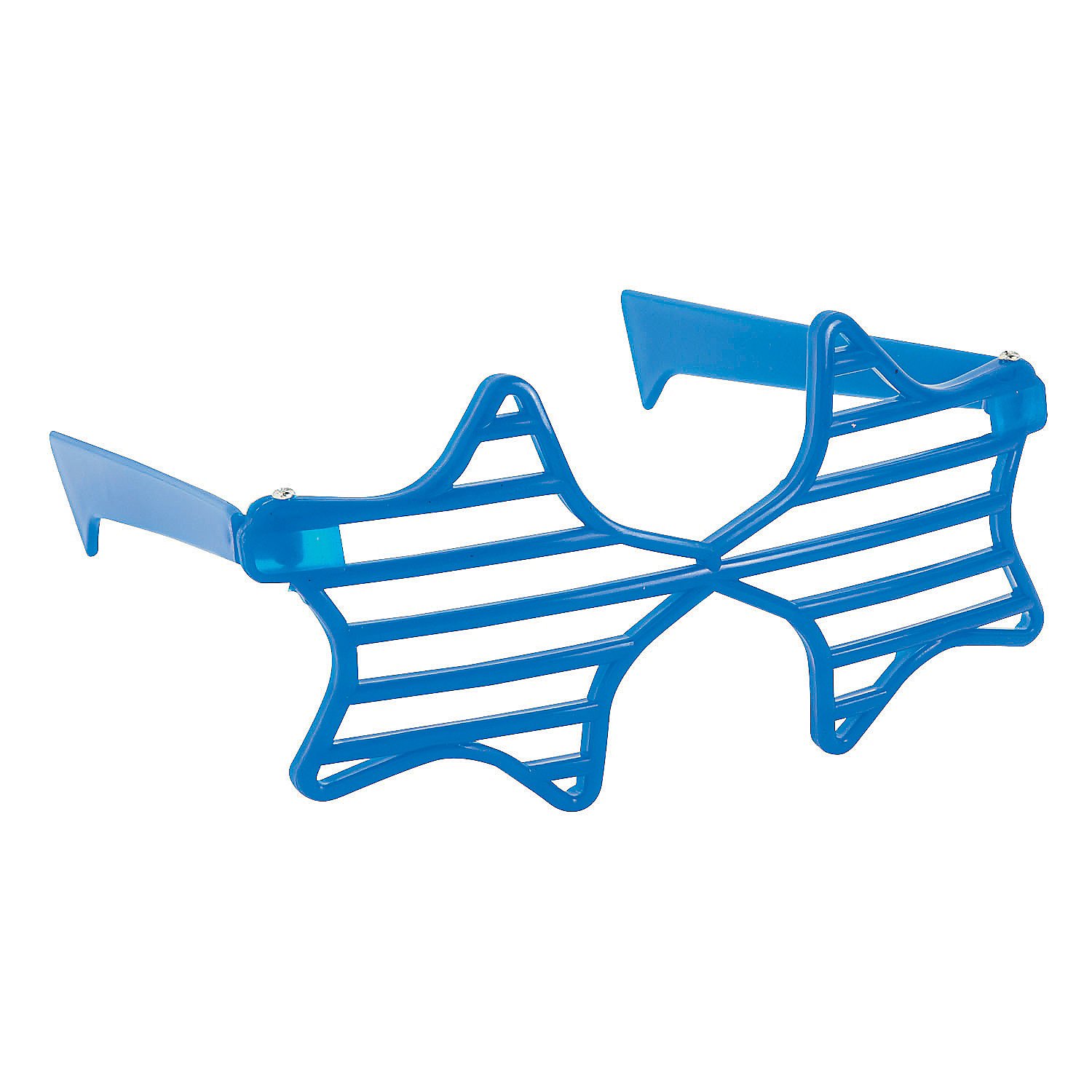 Fun Express - Star Shaped Shutter Shades Blue 1pc for Fourth of July - Apparel Accessories - Eyewear - Novelty Glasses - Fourth of July - 1 Piece