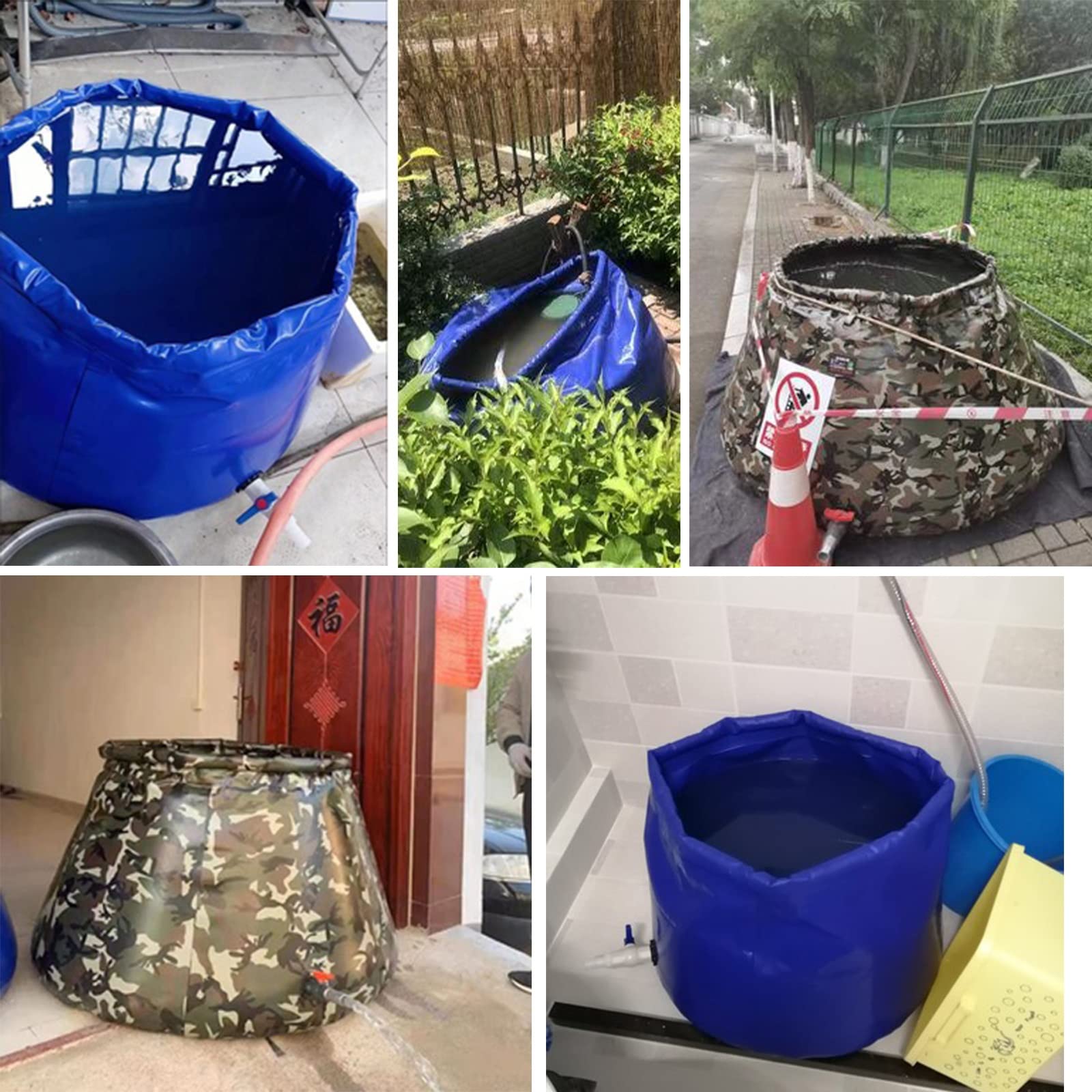 Bolsa de almacenamiento de agua al aire libre, colector de agua de lluvia de gran capacidad para jardinería, solución de agua potable de emergencia
