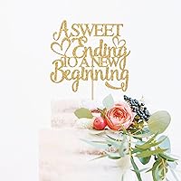 Vista 2 de Un dulce final para un nuevo comienzo para tartas, comienza la aventura, decoración de boda, jubilación, graduación, despedida de soltera, purpurina