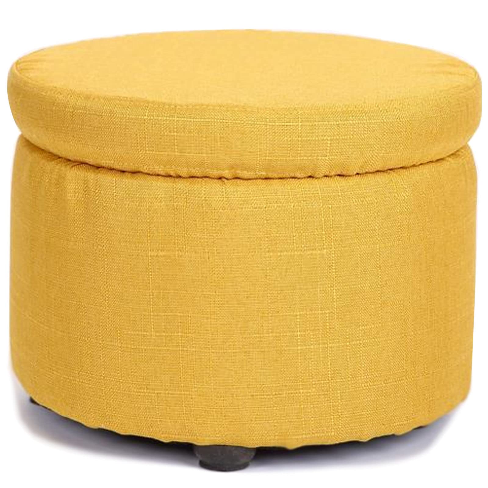 Tabouret ottoman portable noir avec coffre de rangement et siège rembourré