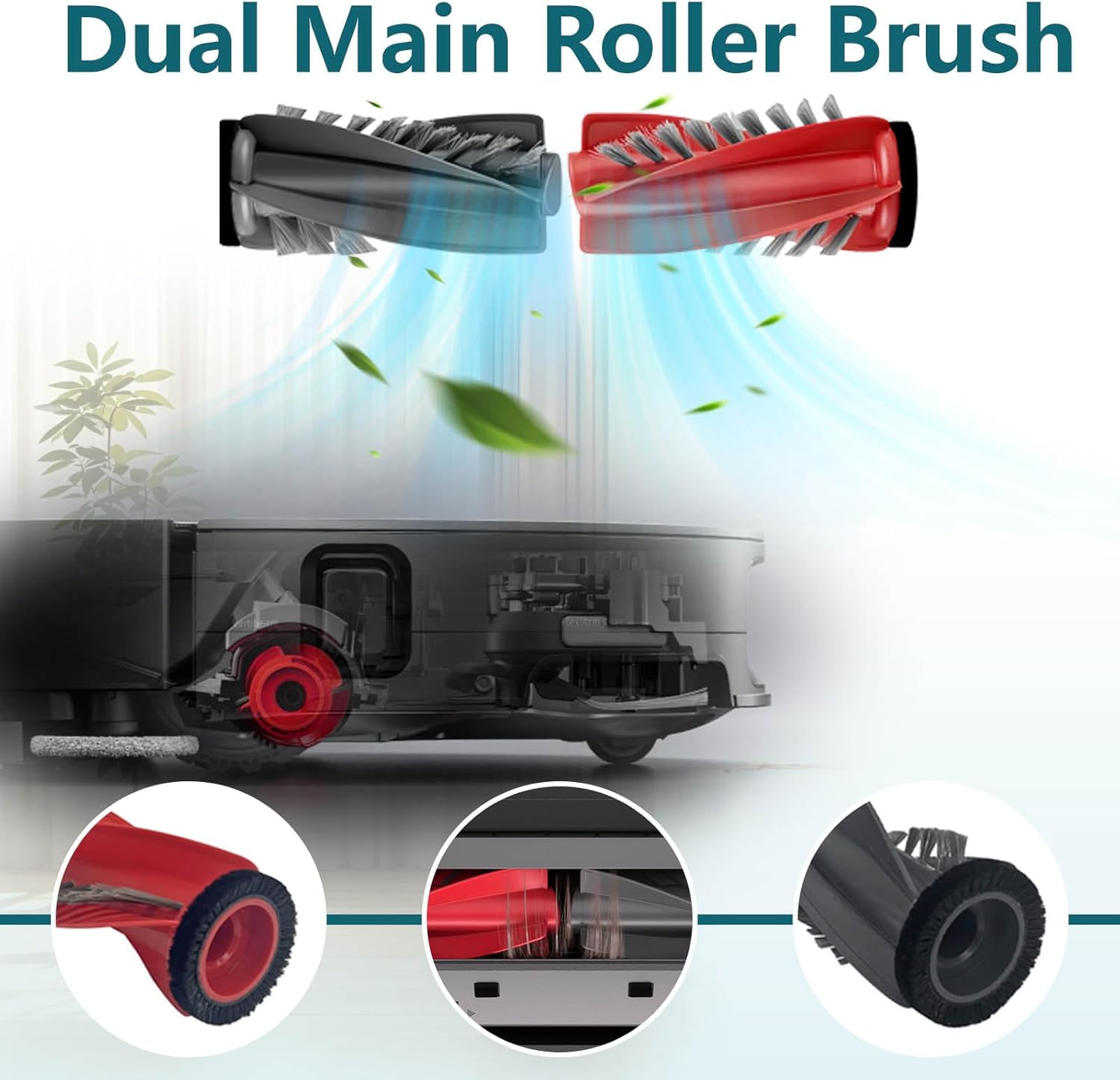 Replacement Kit for Roborock Saros 10R Robot Vacuum Cleaner, 1 Dual Main Brush, 4 HEPA Filters, 4 Mop Pads, 6 Side Brushes, 6 Dust Bag, 23 Pcs Saros 10R Accessories