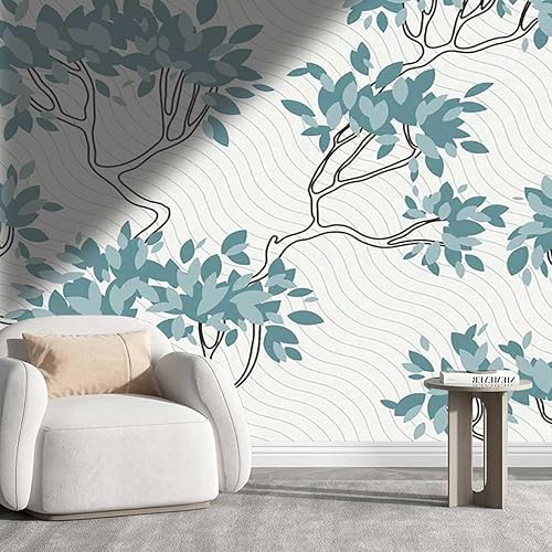 Papel tapiz para muebles de madera, colorido papel tapiz de flores frescas y pájaros hojas, sala de estar, apto para inquilinos (W) 40 pulgadas de