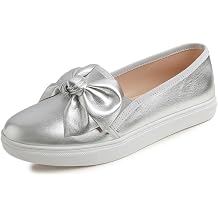 FEVERSOLE Womens Casual Slip On Sneaker Fashion Bow Tie Loafer Flats