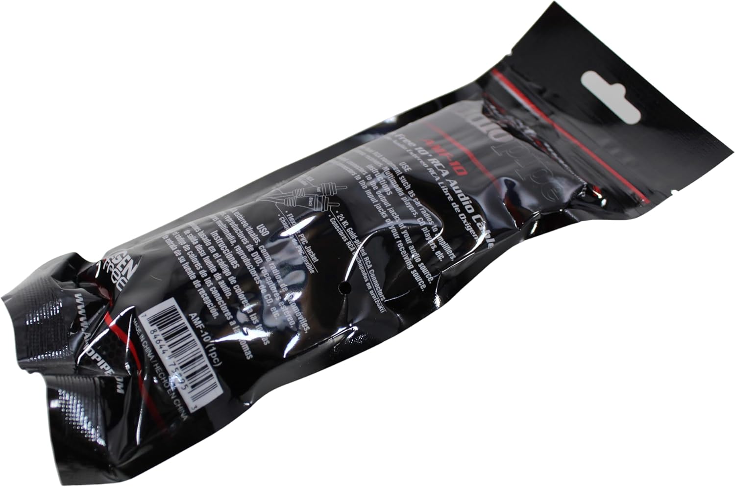 Audiopipe AMF10 10ft Oxygen Free Rca Cable - 10pcs Per Bag