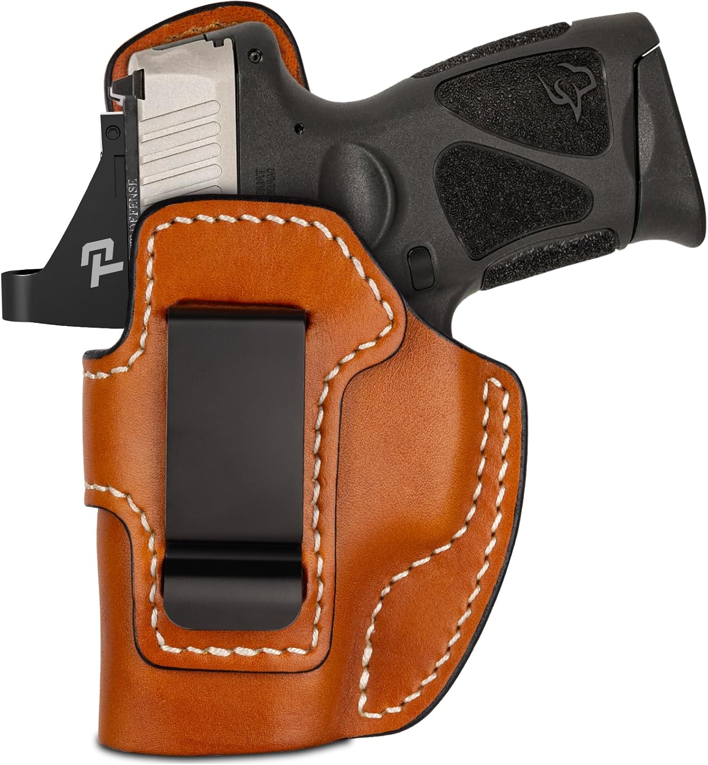 Premium IWB Leather Holster for Taurus G3C/G2C/G2S/G2 PT111/PT140/G3C Toro/TX22 Compact, Optic-Ready Concealed Carry Holster, Steel Clip Fits 1.75" Belt, Inside Waistband, Brown, Right/Left Hand