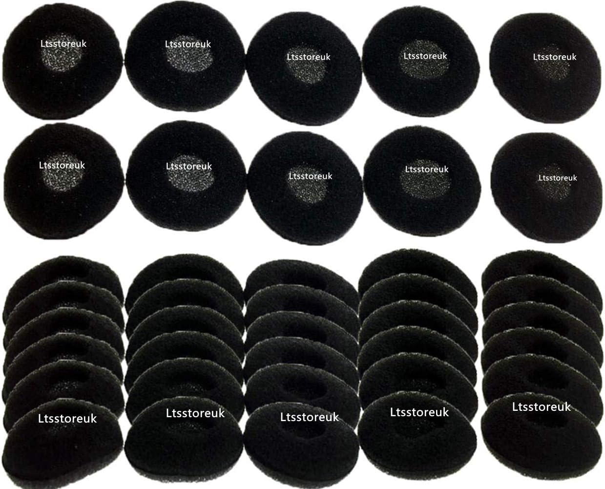 Replacement Ear Foam Black, Ltsstoreuk Soft 18MM Headphone Earpads Replacement Sponge Covers Tips Foam Pads for MP4/Phone/2 Way Radio Walkie Talkie Earpiece,Pack of 50