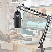 Vista 2 de Brazo de brazo de micrófono compatible con Elgato Wave 3 micrófonos, soporte de micrófono de tijera ajustable profesional Wave3 por YOUSHARES