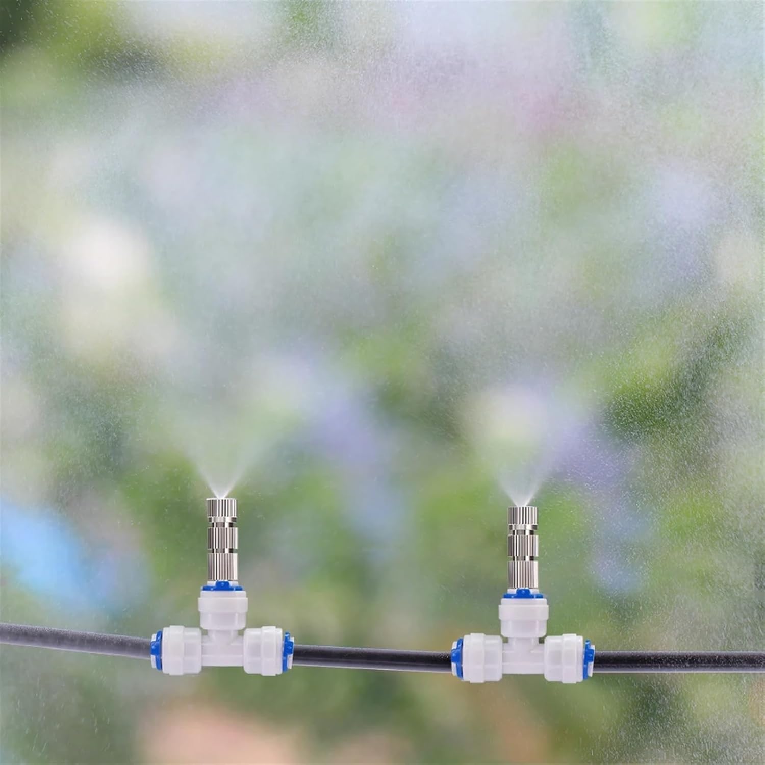 10PCS Low-pressure Misting Nozzles 6mm Quick Tee Connecter Slip Lock Filter inside Cooling Garden Irrigation Atomization System (Color : 0.4mm x 10pcs)