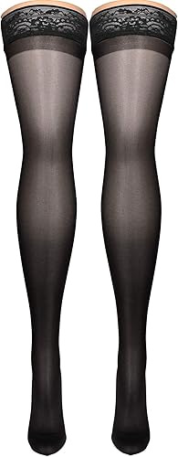 Miniatura 26 de Truform Medias de compresión transparentes, 15-20 mmHg, longitud alta hasta el muslo para mujer, 20 denier, beige, XL