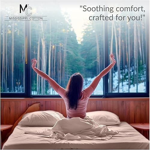 Miniatura 3 de Mississippi Cotton Sábanas de algodón egipcio de lujo, 1000 hilos, ultrasuaves y transpirables, bolsillo extra profundo de 18 pulgadas, juego de 4