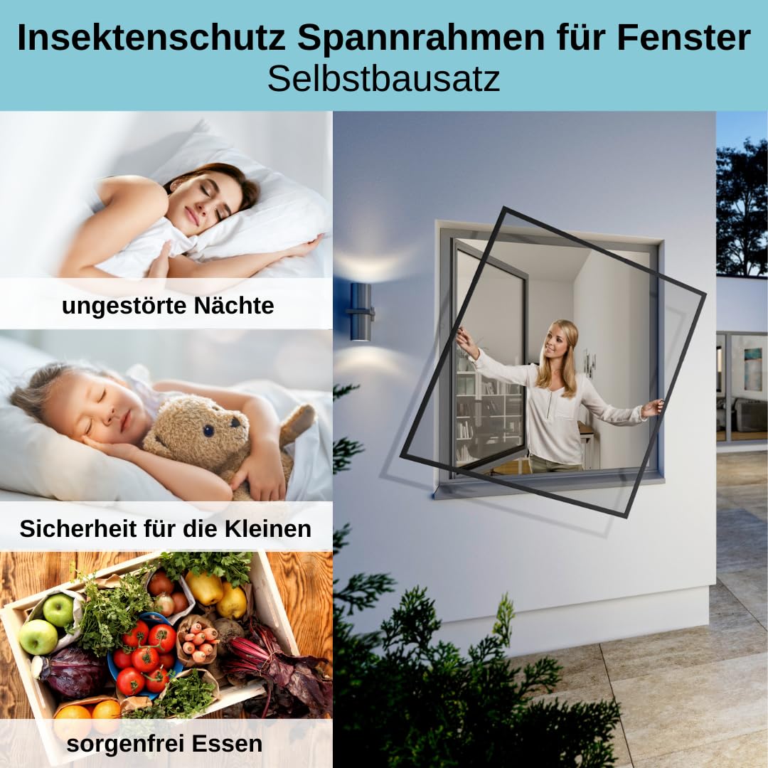 Wip Super Slim Rahmenfenster, Komplettbausatz anthrazit B 100 x H 120 cm