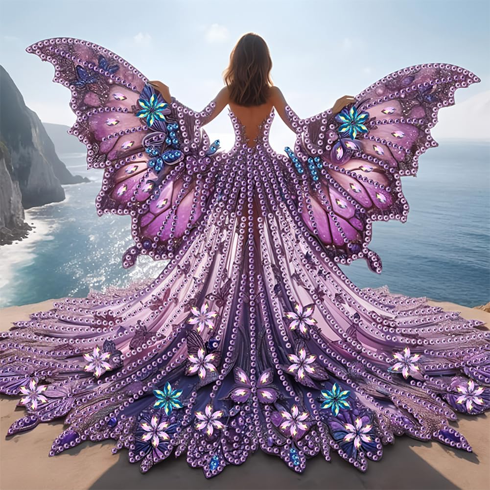 Diamond Art Painting Kits for Adults,5D Special Shape Diamond Painting Kits, Crystal Rhinestones Diamond Dots and Crafts Adults for Home Decor(Angel Wings Girl) 11.81x11.81inch โ image 1