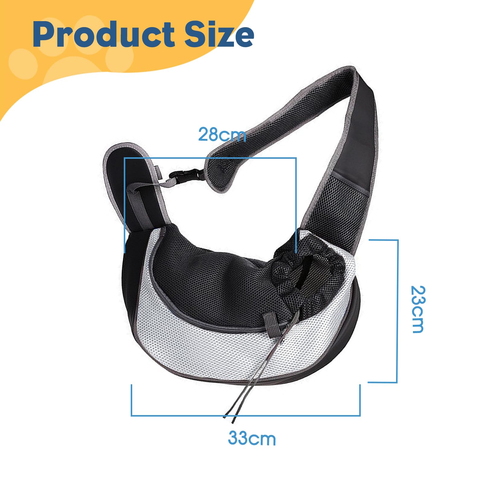 MEETOZ Pet Sling Carrier for Puppy Dog Dogs Sling Carrier Breathable, Safety Front Pocket Pet Sling Carrier - Image 2