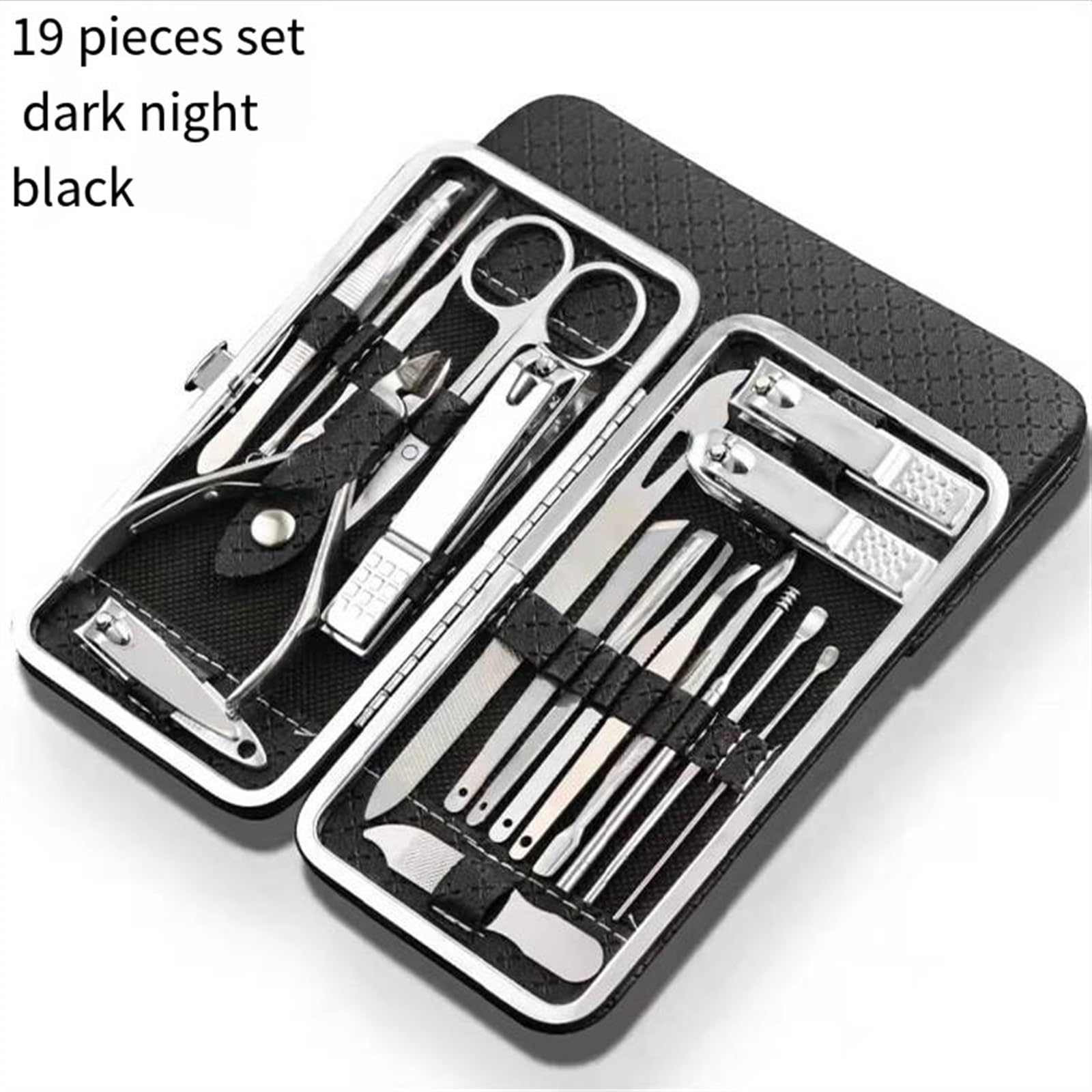 Maniküre Set Nagelknipser for Zuhause, 18-teilig, große Zange for Entfernen abgestorbener Haut, diagonale Zange for Entfernen abgestorbener Haut, kleiner Augenbrauenknipser, Lederhülle Nagelknipser(Sc
