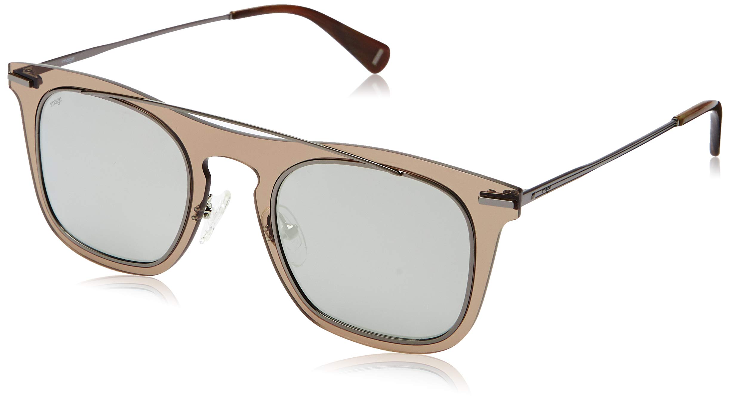 Image Men's UV Protected Gold Metal Square sunglass