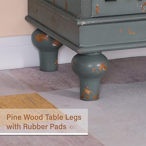 Miniatura 6 de MFSTUDIO Accent - Armario de almacenamiento de madera con 3 puertas, aparador de bufé grande de granja, armario de almacenamiento decorativo tallado