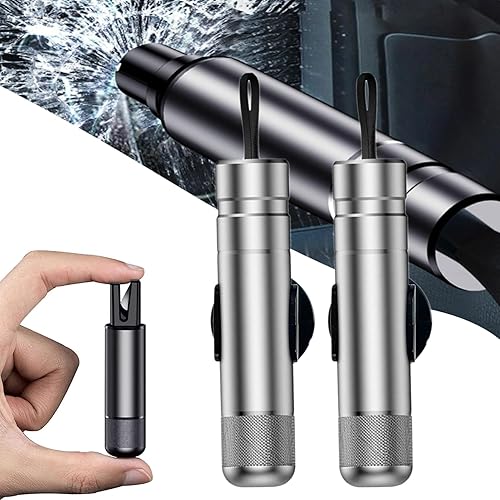 Safehammer - Martillo de seguridad, martillo de seguridad para automóvil, martillo de cristal seguro, rompedor de ventana 2 en 1 de emergencia y