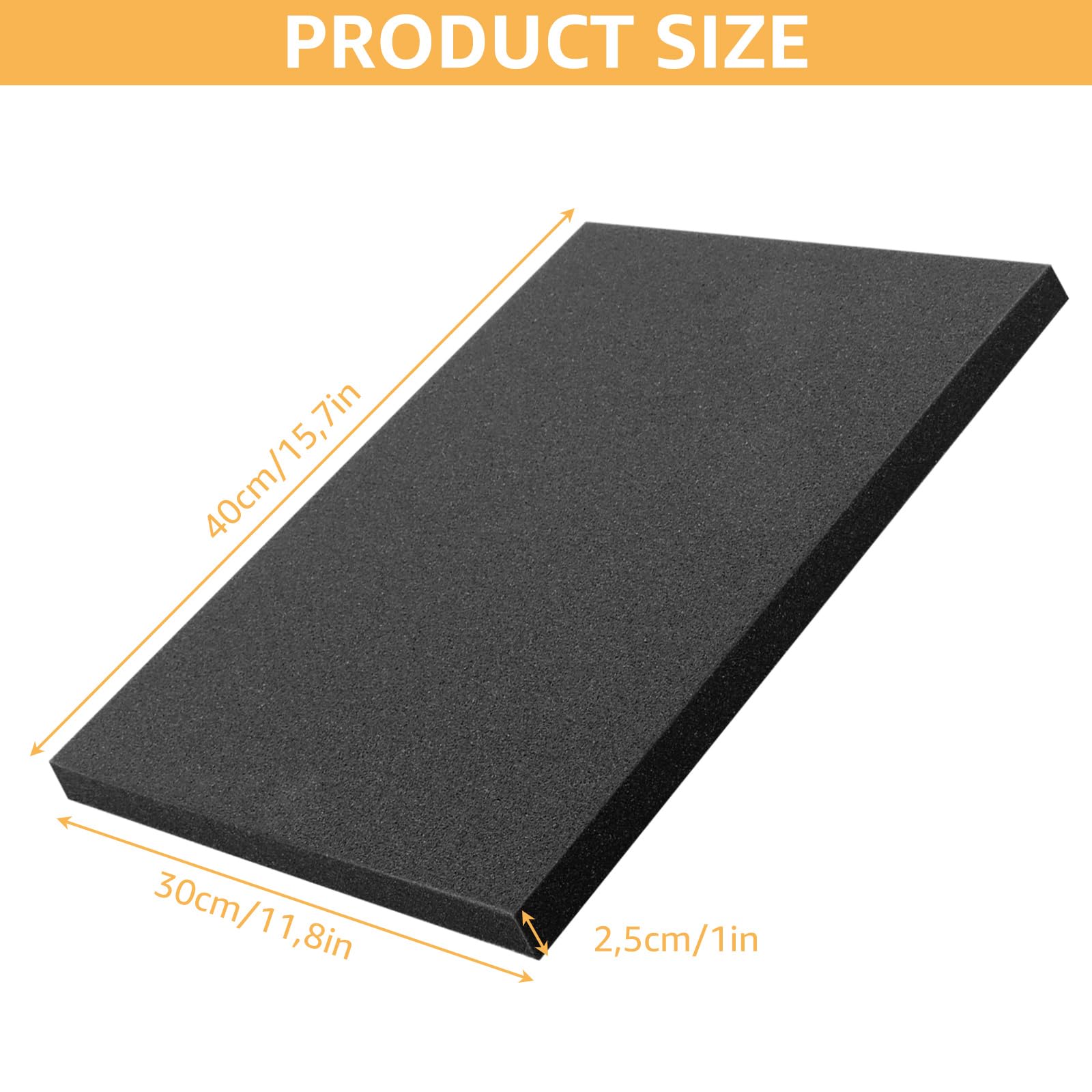 6 Blocs de Mousse à Découper 400x300x25 mm, Mousse de Rembourrage Haute Densité pour Outils, Boîtes de Caméra, Étuis de Transport et Instrument de Musique, Plaque de Mousse Polyvalente
