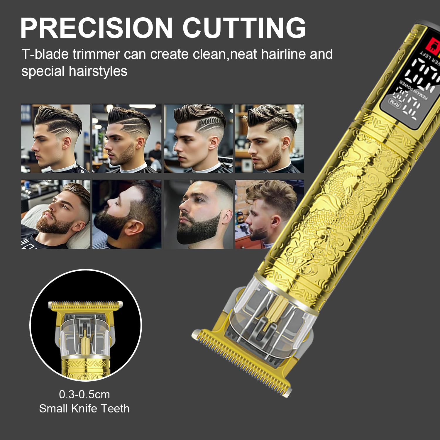 Professionelle Haarschneidemaschinen für Männer, kabelloser Haarschneider, Friseur-Clipper und Trimmer-Set, Haarschneideset für die Herrenpflege, Vatertagsgeschenke