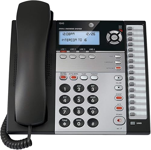 At & t 1040Corded Phone, NegroPlateado, 2Handset Bundle